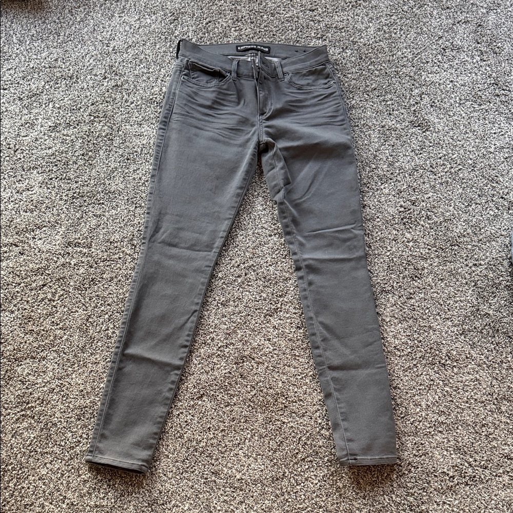 Express Charcoal Gray Skinny Jeans - Express